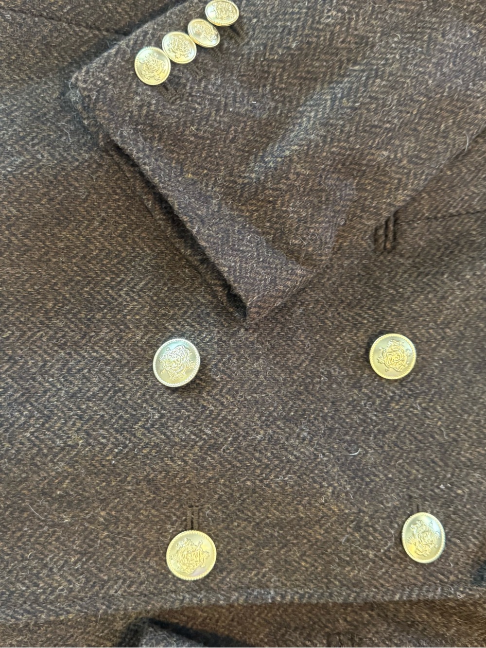 J. Crew Wool Women's Double-Breasted Brown Blazer Jacket NWOT 1349 - Picture 3 of 10